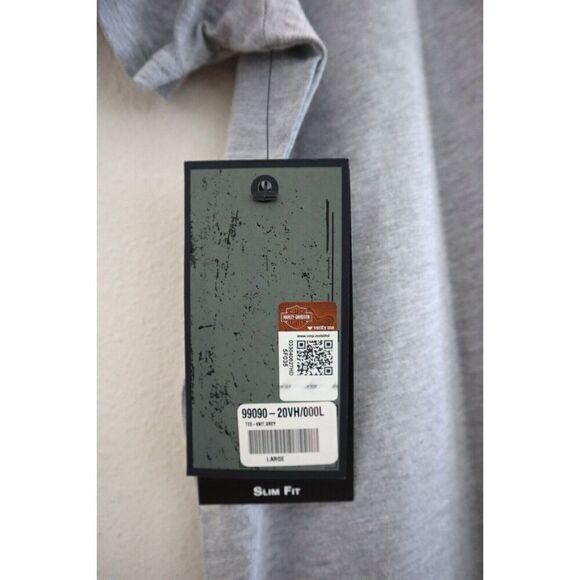 Harley-Davidson 9909-20VH Men Sz L Gray Heather Retro Outline Slim Fit T-Shirt - Picture 6 of 7